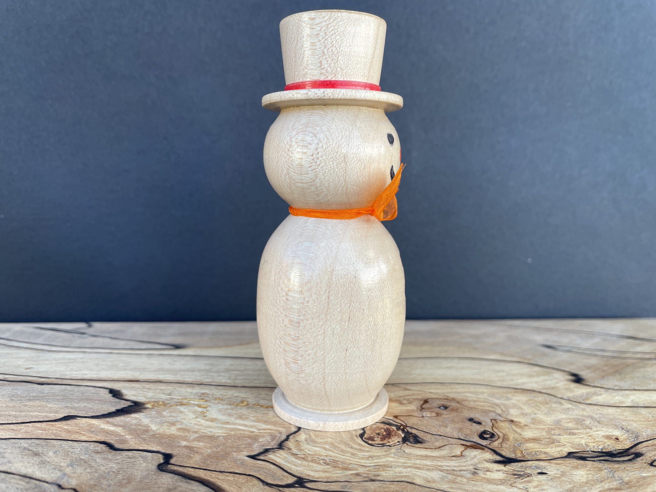 Hand Turned pair of Wooden Snowman Set – Handmade Wooden Christmas Decorations – Unique Woodturning Gift - Image 3