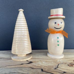 Hand Turned Wooden Christmas Tree and Snowman Set – Handmade Wooden Christmas Decorations – Unique Woodturning Gift (Copy)