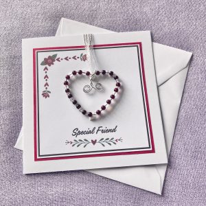 Special Friend Beaded Heart Card