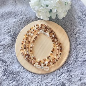 Brown Beaded Glasses Cord (70cm)