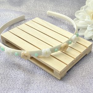 Children's Cream Button & Pearl Headband
