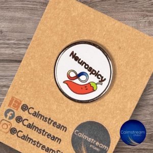 Neurospicy, neurodivergent, pin badge.