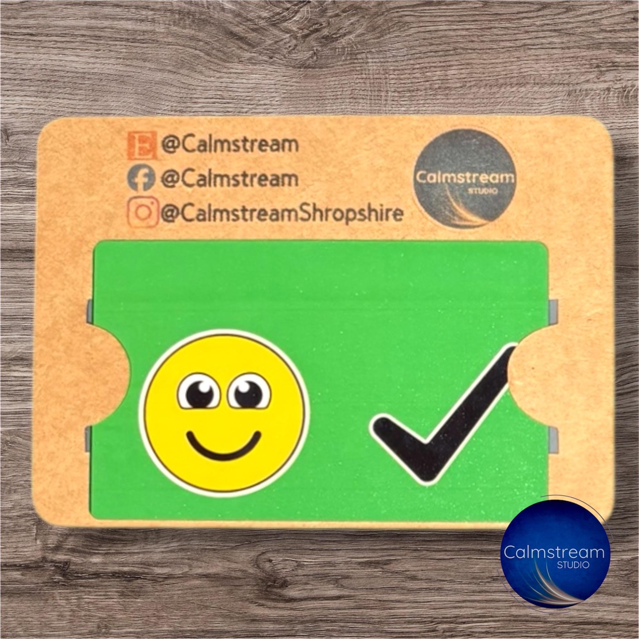 Double‑Sided Visual Communication Card – Yes/No or Happy/Sad Indicator (Sublimated Aluminium) - Image 2