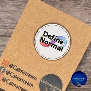 Define Normal Button Badge – Neurodiversity Pride – Rainbow Infinity – 25mm Stainless Steel