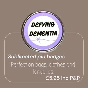 Dementia Support Badge – Defying Dementia Pin – Pale Purple Ribbon Style