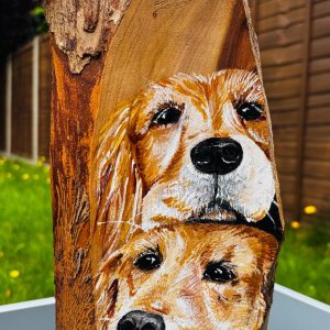 Golden Retrievers ‘Companionship’ - Hand painted natural wood slice