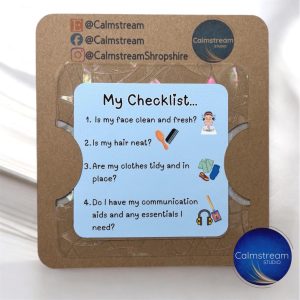My Checklist Mirror Cling – Getting Ready Visual Reminder – Repositionable Static Cling – 10cm Routine Aid