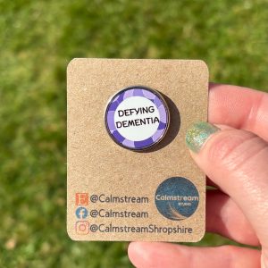 Dementia Support Badge – Defying Dementia Pin – Pale Purple Ribbon Style, New Design