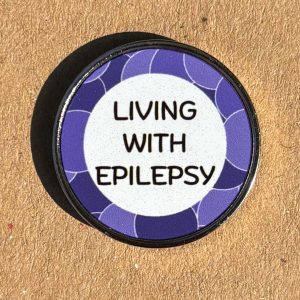 Living With Epilepsy Pin Badge – Purple Awareness – Stainless Steel – 25 mm