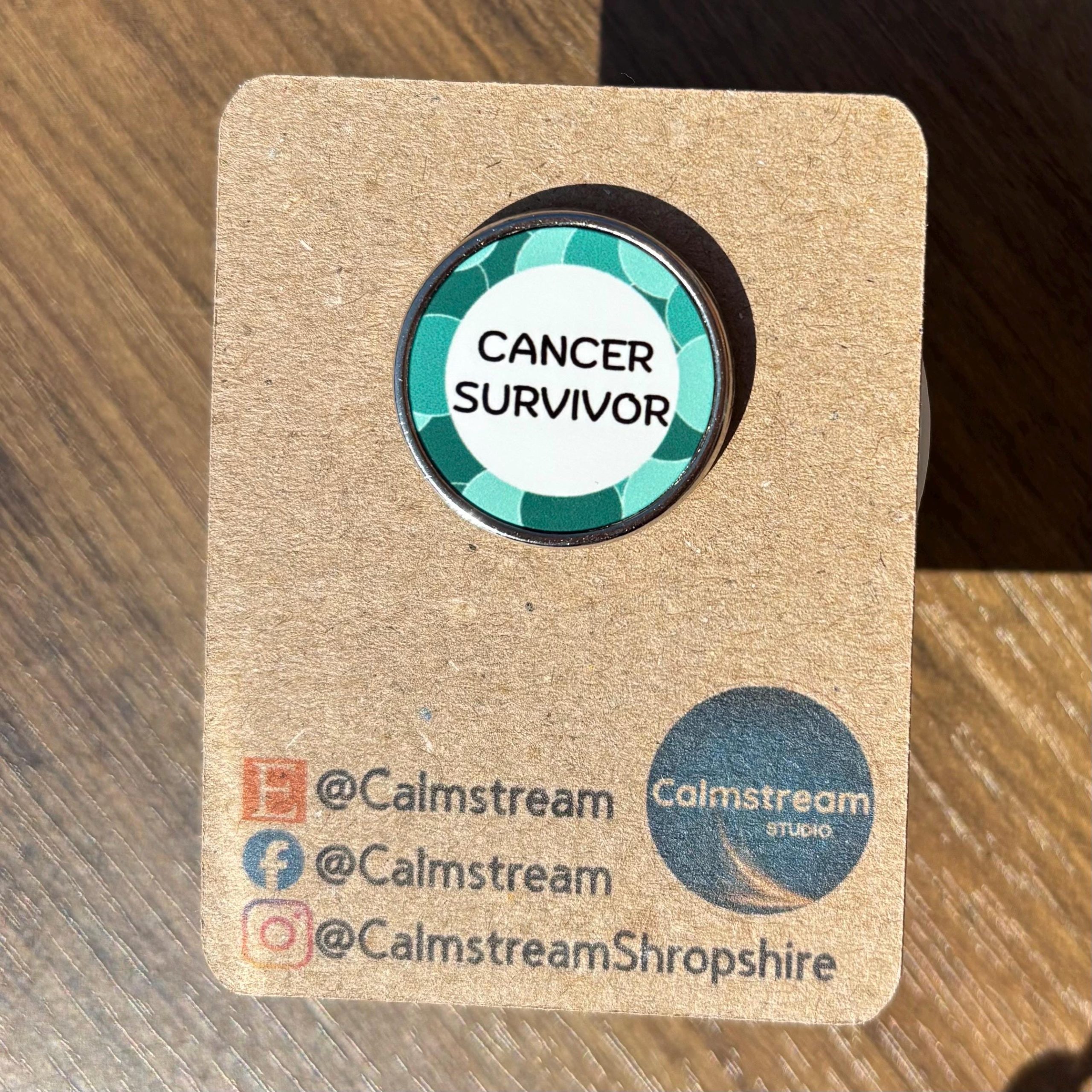 Cancer Survivor Awareness Badge – Teal Still Here Pin – Hope & Strength, New Design - Image 2