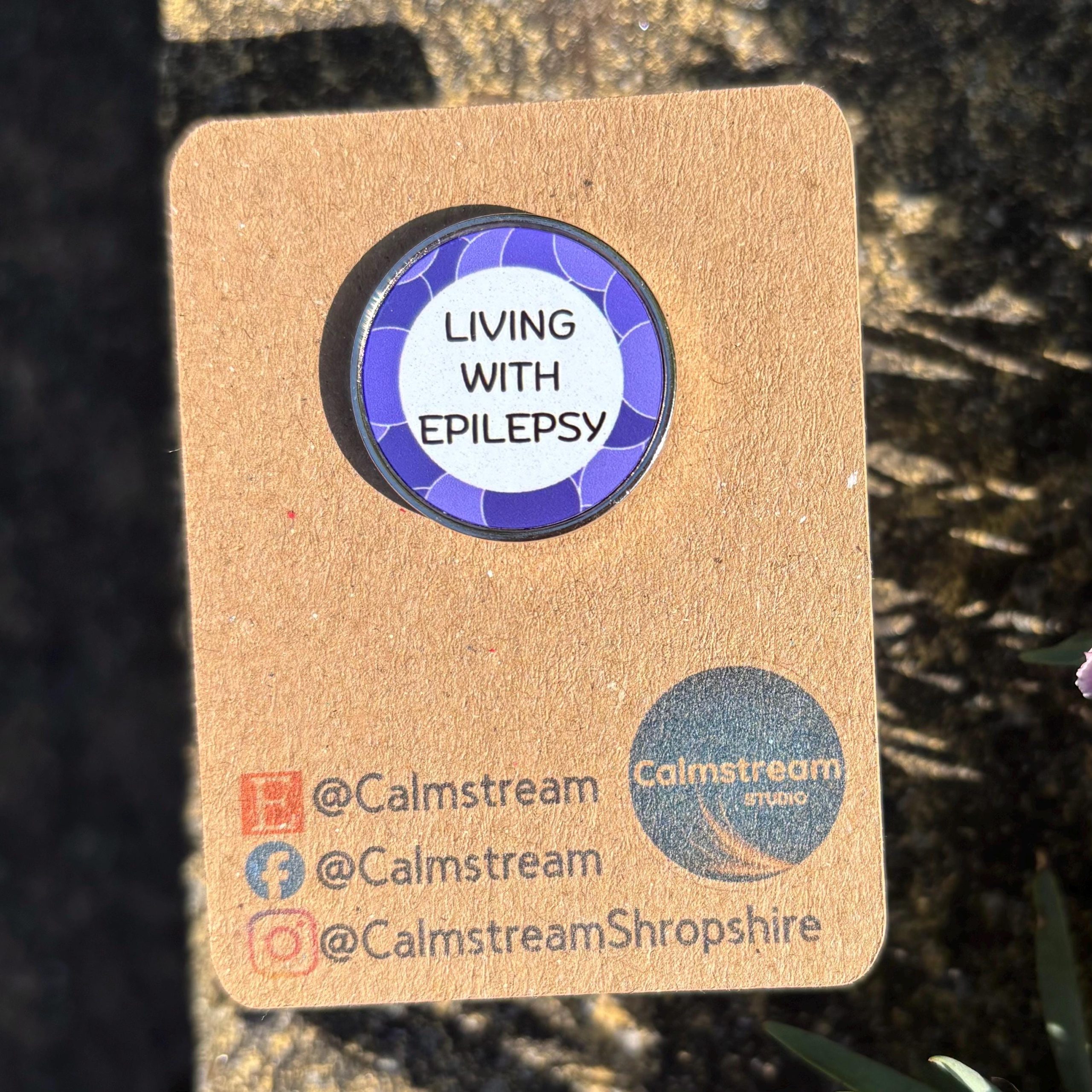 Epilepsy Awareness Badge – Living With Epilepsy Pin – Purple Stainless Steel (25mm) - Image 4