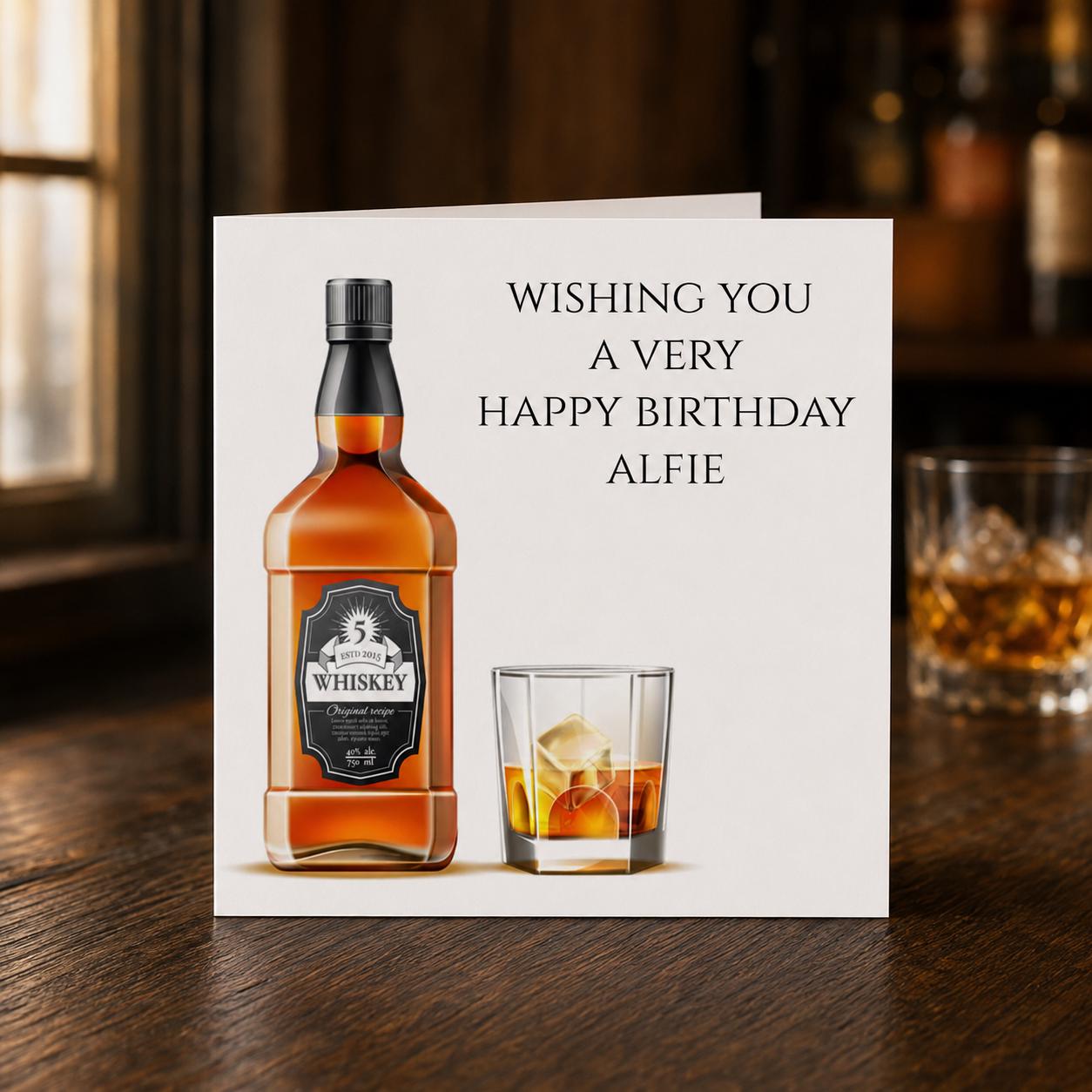 Personalised Whisky Birthday Card for Him, Dad, Husband or Grandad - Image 2