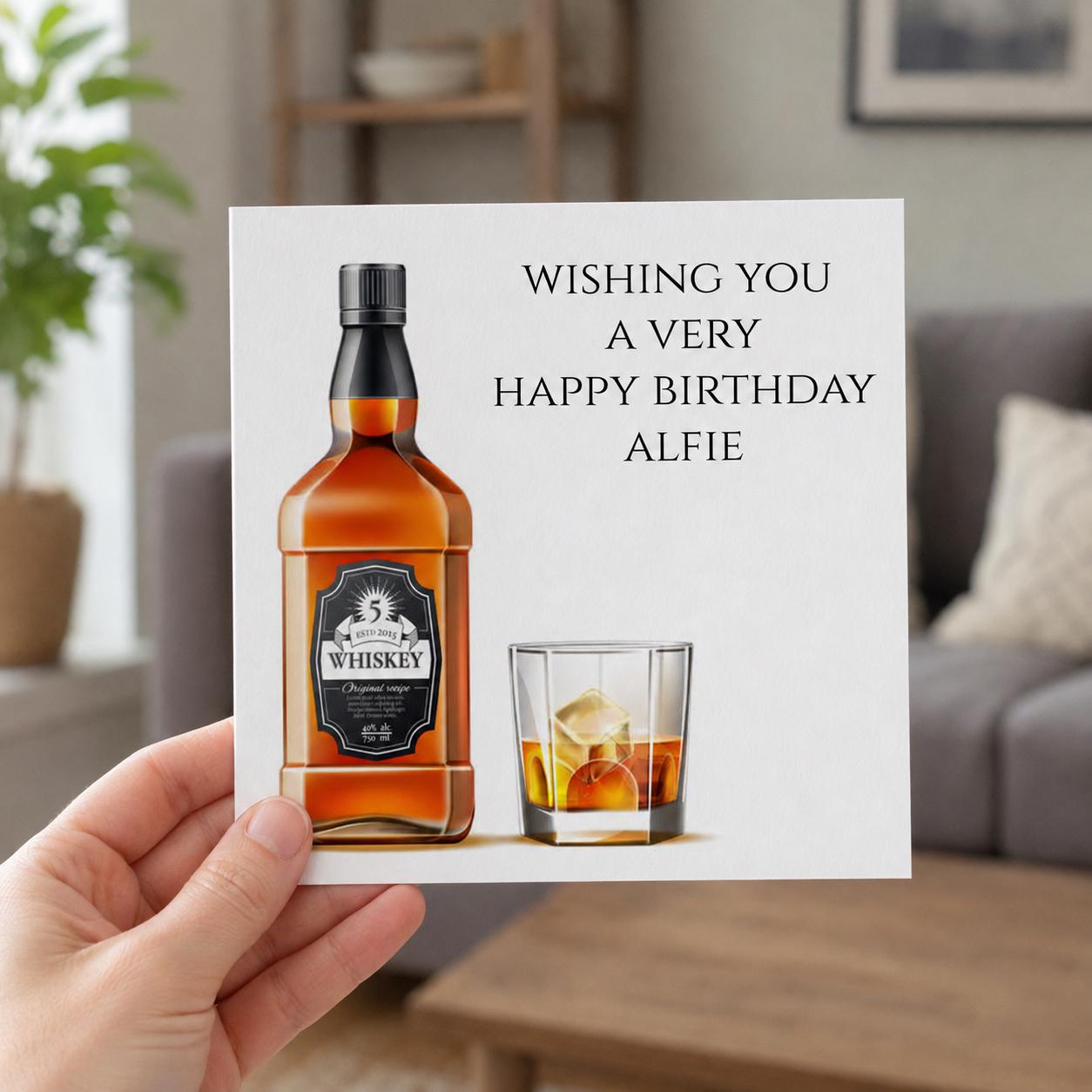 Personalised Whisky Birthday Card for Him, Dad, Husband or Grandad - Image 4