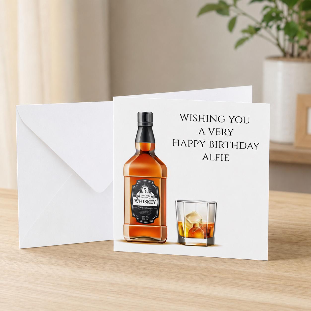Personalised Whisky Birthday Card for Him, Dad, Husband or Grandad - Image 3