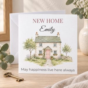 Personalised New Home Card | Cottage Design | For Her or Him, Any Name