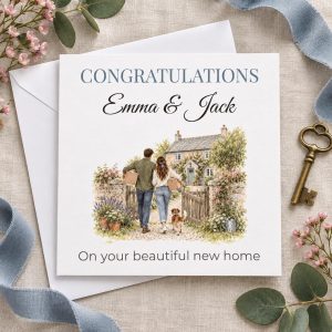 Personalised New Home Card for a Couple with a Dog | Any Names