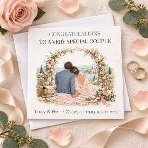 Personalised Engagement Card for a Special Couple | Romantic Congratulations | Any Names