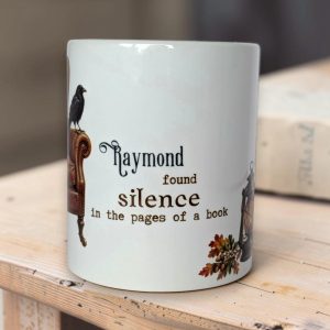 Personalised Book Lovers Mug, Gift for Him, Reader Present, Autumn Reading, Crow & Lantern, 11oz