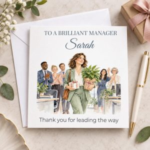 Personalised Manager Leaving Card for Her | Thank You Boss | From the Team, Any Name
