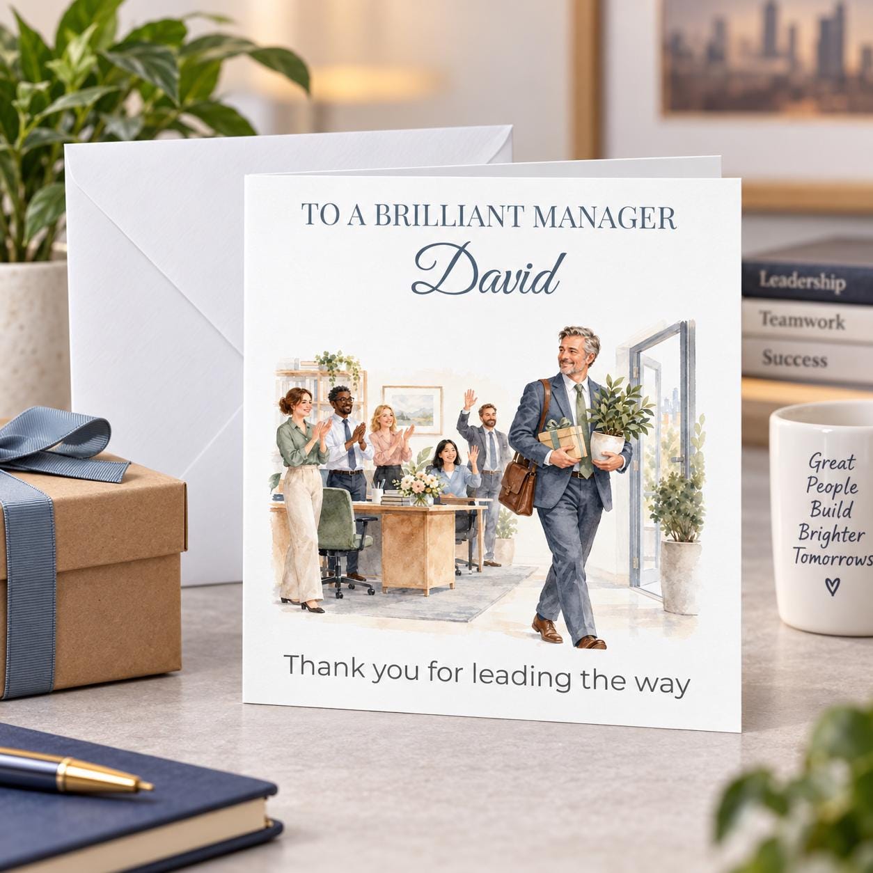 Personalised Manager Leaving Card for Him | Thank You Boss | From the Team, Any Name - Image 4