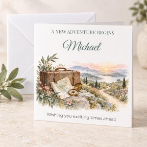 Personalised New Adventure Leaving Card | Good Luck for New Job or Travels | Any Name