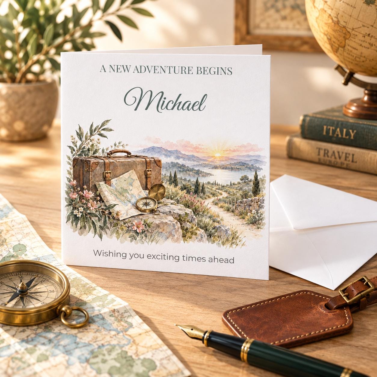 Personalised New Adventure Leaving Card | Good Luck for New Job or Travels | Any Name - Image 2