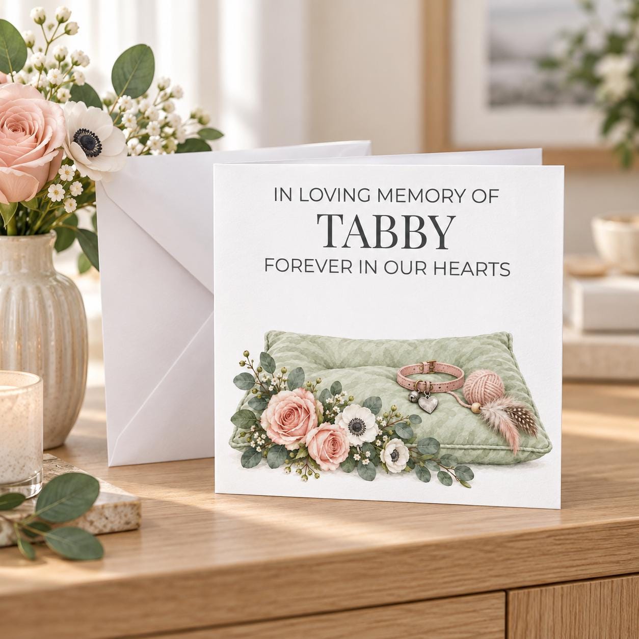 Personalised Cat Memorial Card | Forever in Our Hearts | Cat's Name - Image 3