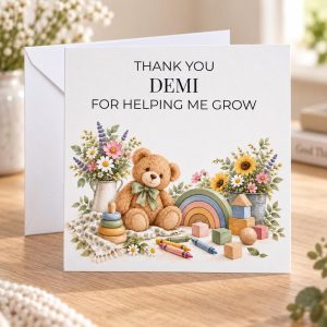 Personalised Nursery Worker Thank You Card | Thank You for Helping Me Grow | Any Name
