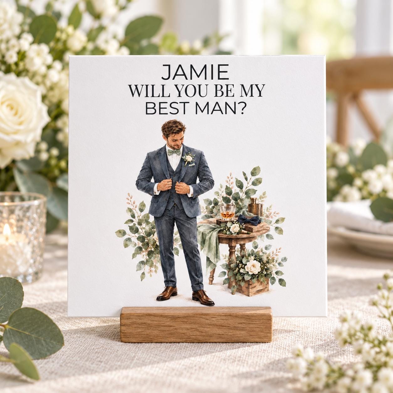 Personalised Best Man Proposal Card | Will You Be My Best Man? | Any Name - Image 2