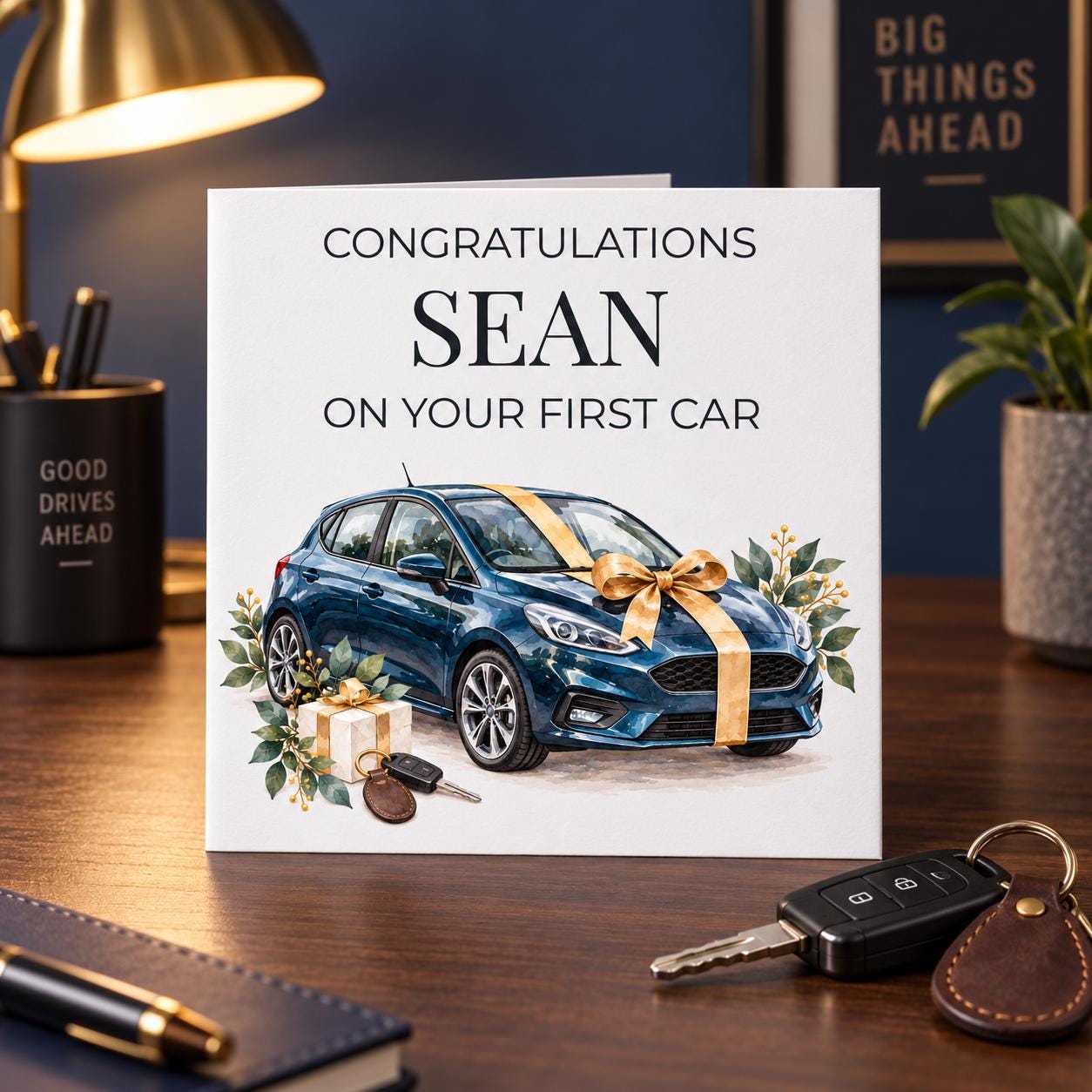 Personalised First Car Card for Him | New Car Congratulations | Any Name - Image 2