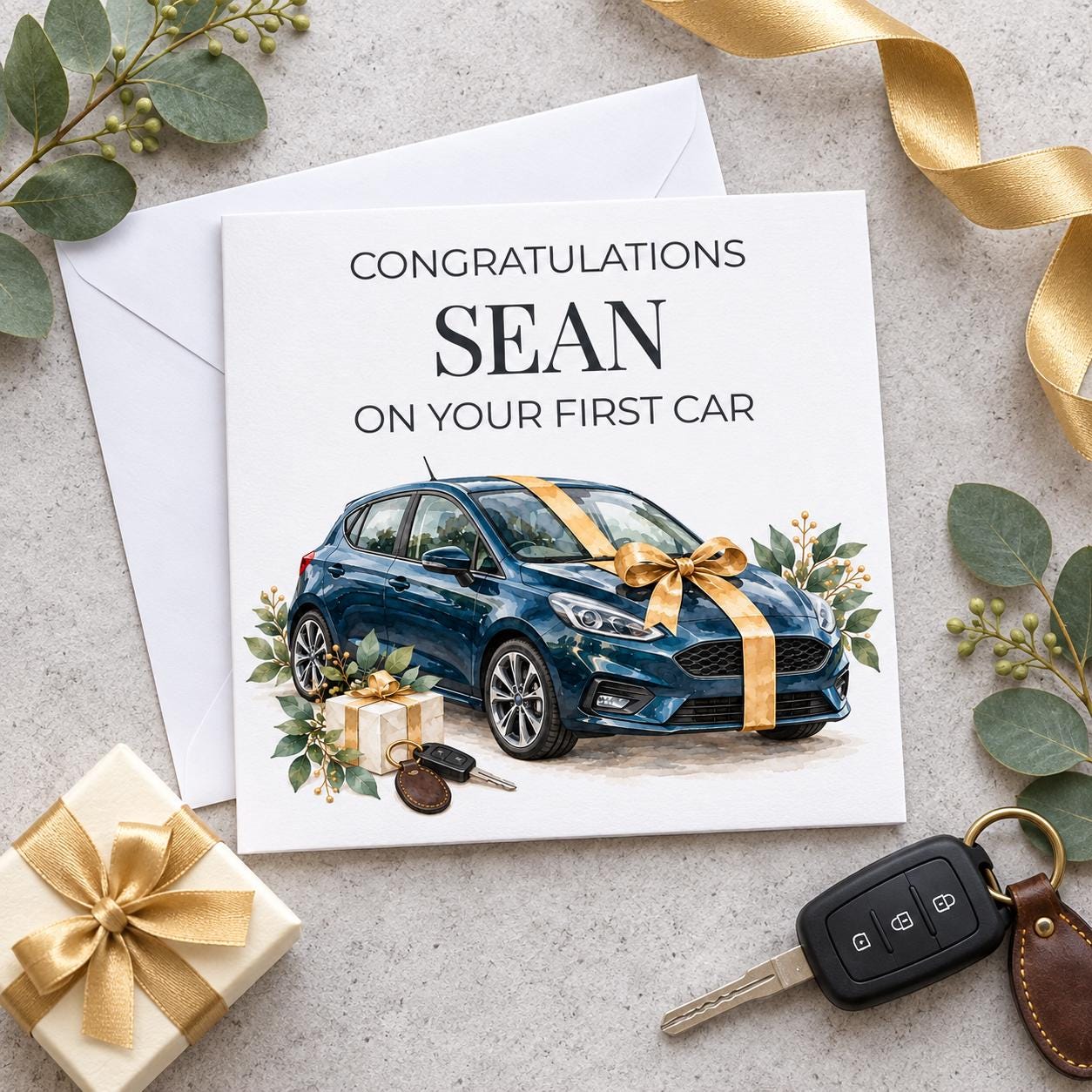 Personalised First Car Card for Him | New Car Congratulations | Any Name - Image 3