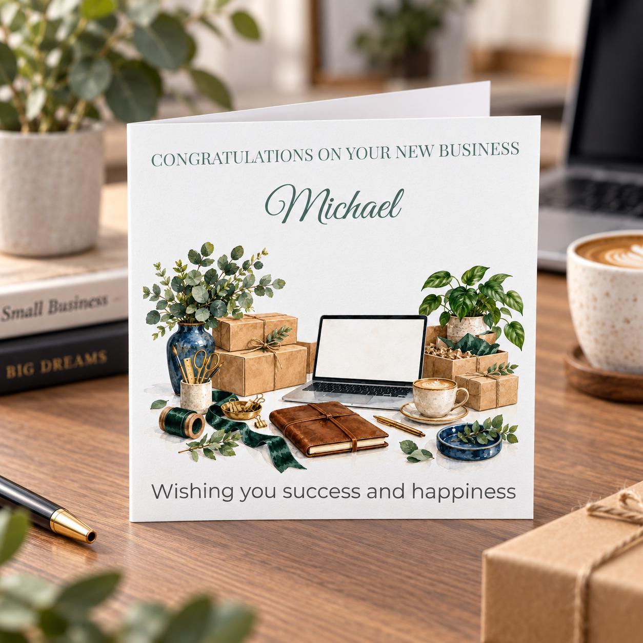 Personalised New Business Card for Him | Good Luck on Your New Venture | Any Name - Image 3