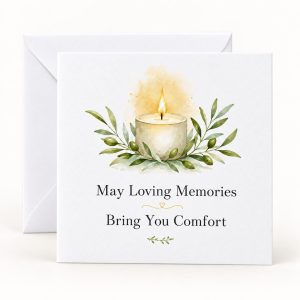 Loving Memories Sympathy Card | Memorial Candle | Bereavement & Comfort Card