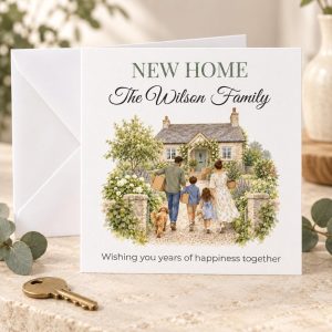 Personalised New Home Card for a Family | Family Name Housewarming Card