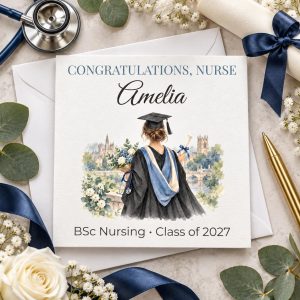 Personalised Nursing Graduation Card | New Nurse, BSc Nursing | Name & Year