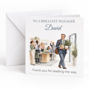 Personalised Manager Leaving Card for Him | Thank You Boss | From the Team, Any Name