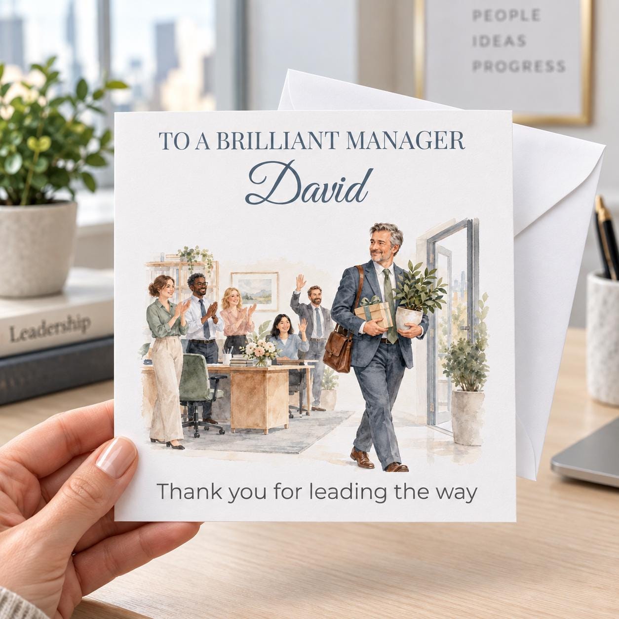 Personalised Manager Leaving Card for Him | Thank You Boss | From the Team, Any Name - Image 5