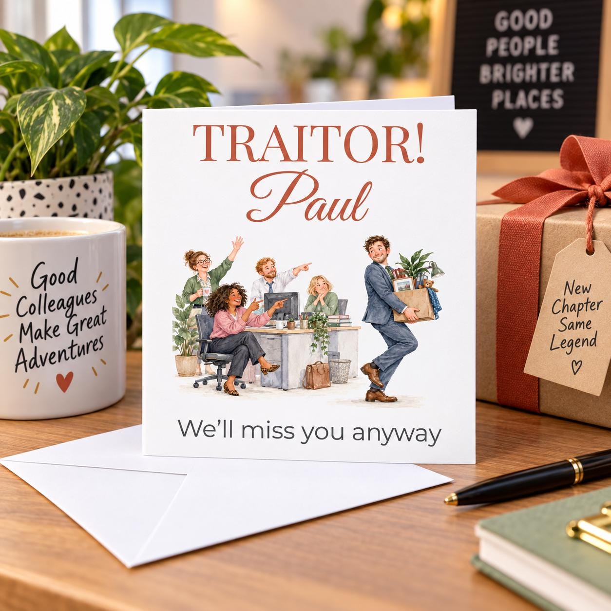Personalised Funny Leaving Card for Him | Traitor, We'll Miss You | Any Name - Image 4