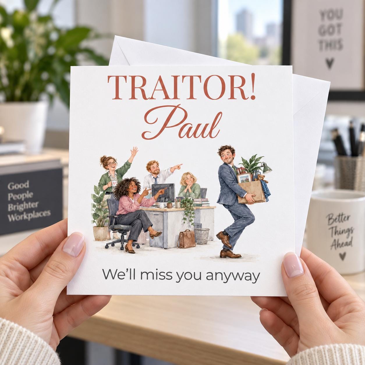 Personalised Funny Leaving Card for Him | Traitor, We'll Miss You | Any Name - Image 5
