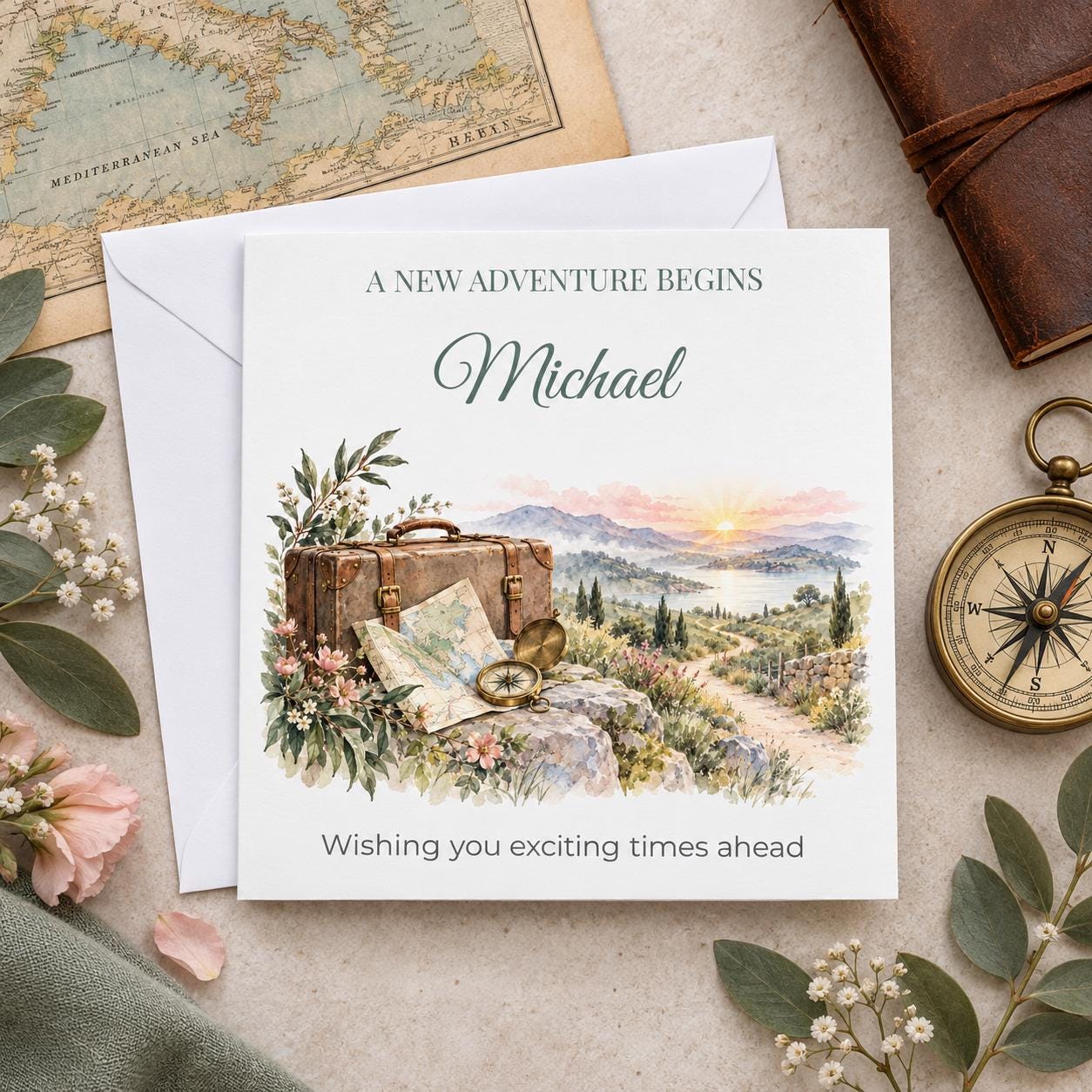 Personalised New Adventure Leaving Card | Good Luck for New Job or Travels | Any Name - Image 3