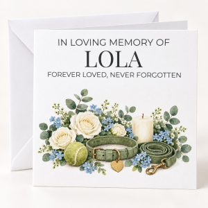 Personalised Dog Memorial Card | Forever Loved, Never Forgotten | Dog's Name