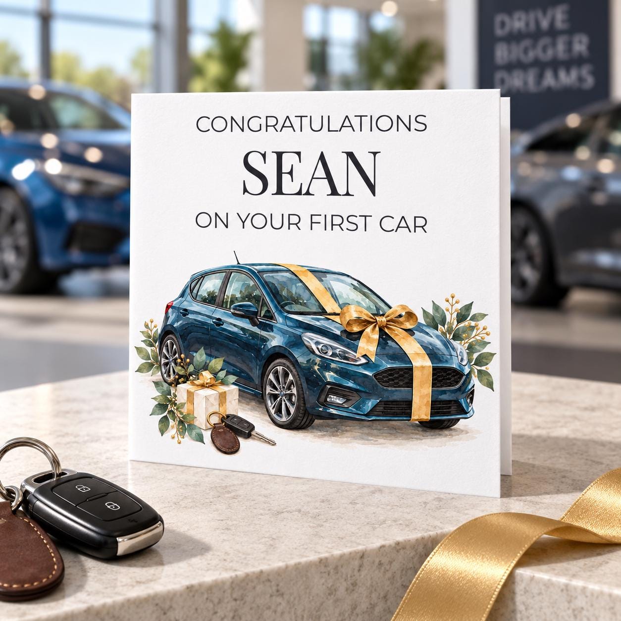 Personalised First Car Card for Him | New Car Congratulations | Any Name - Image 5