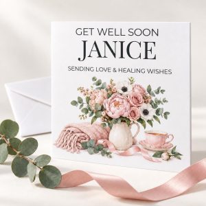 Personalised Get Well Soon Card for Her | Healing Wishes Floral | Any Name
