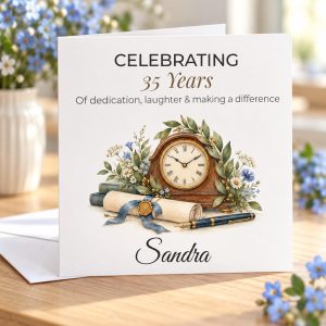 Personalised Years of Service Card | Work Anniversary & Long Service | Name & Years