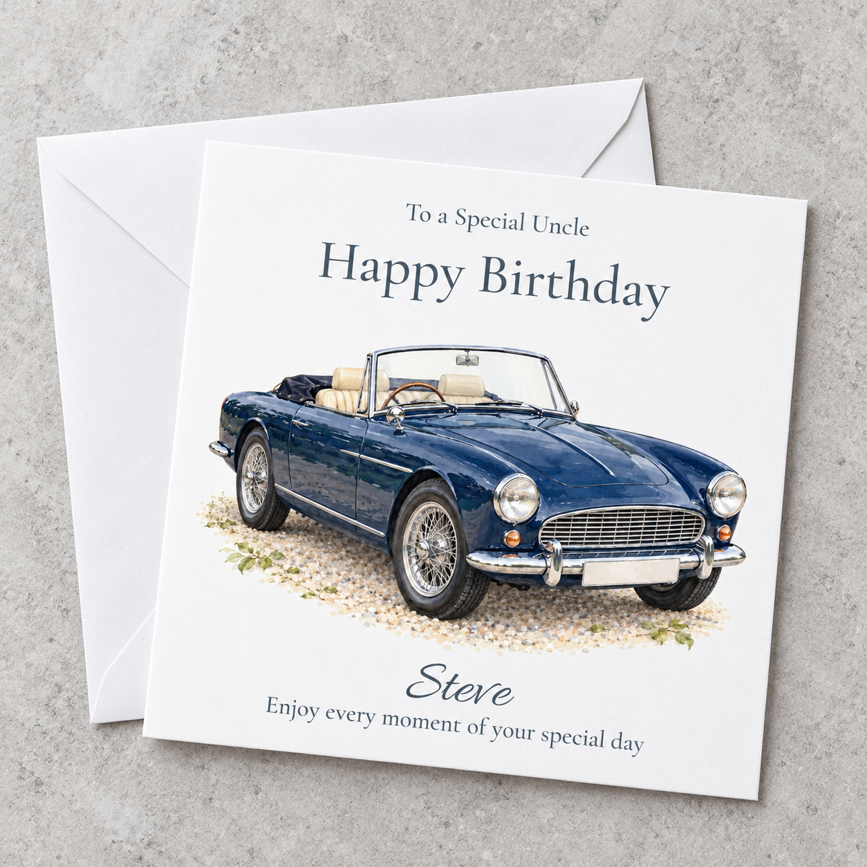 Classic Car Birthday Card | Vintage Convertible | Any Name & Relation - Image 5